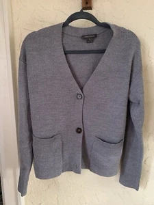 French Connection Cardigan Sweater Womens Size S Button Up Gray Comfy - Picture 1 of 7