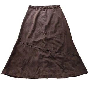 Nino Wong Wildlederimitat Rock - einzigartiges BOHO HIPPIE HIPPIE Design - kakaobraun Gr. LG - Bild 1 von 7
