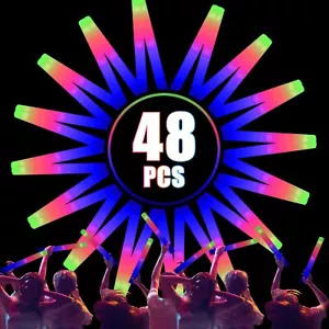 48 pcs LED Foam Glow Sticks Glow Sticks Bulk Light Up Party Favors for Kids 4... - Picture 1 of 6