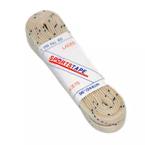 Eis- und Rollschuhschnürsenkel 96" creme mit blauen Flecken - Bild 1 von 1