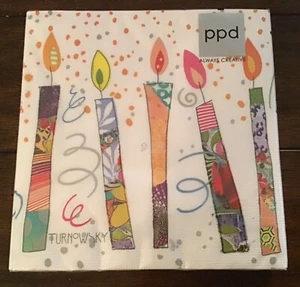 PPD Birthday Party Colorful Cocktail Beverage Napkins 3 ply Made in Germany 20ct - Picture 1 of 2