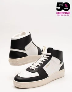RRP€315 SANDRO Leather High-Top Sneakers US8 UK7 EU41 Perforated - Picture 1 of 9