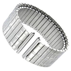 18mm, 20mm, or 22mm Hirsch Twist-O-Flex Shiny Stainless Steel Watch Band 3888 - Picture 1 of 5