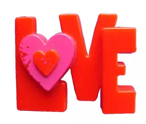 RARE Hallmark PIN Valentines Vintage LOVE HEART WORD Block Letters Holiday AS IS - Picture 1 of 2