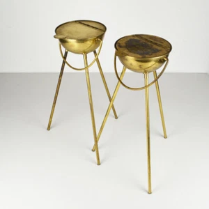 2 x Brass Tripod Ashtray - Harald Buchrucker - Vintage Brass - Picture 1 of 13