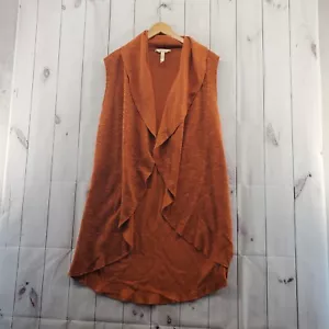 Matilda Jane Top Womens Medium Cardigan Waterfall Front Raw Edges Orange - Picture 1 of 8