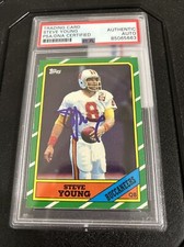 STEVE YOUNG SIGNED 1986 TOPPS #374 ROOKIE CARD AUTO RC FOOTBALL PSA 49ERS HOF