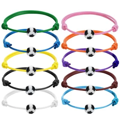 10 Stück Fußball Armband Kinder 2023 Fußball Sport Charm Armbänder Verstellba... - Bild 1 von 4