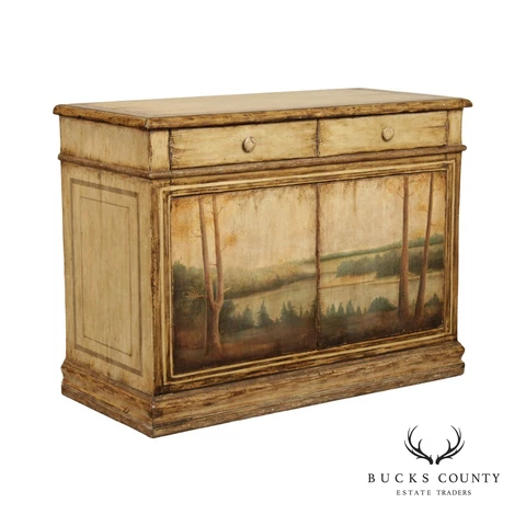 William Switzer 'Piedmonte' Landscape Painted Sideboard Cabinet Cover