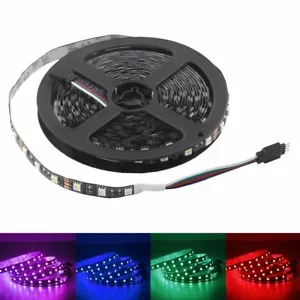 1m 5m 10m 20m 5050 RGB Farbe 60LEDs/M LED Lichtleiste Flexible Leiterplatte Schwarz DC 12V - Bild 1 von 14