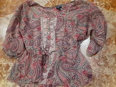 Womens full tilt red floral blouse sz medium #S124 - Image 1 of 3