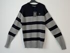 Duck And Cover Men's Black & Grey Striped Sweater Jumper Size M Bnwt