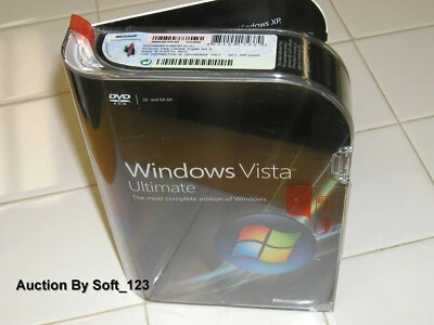 Microsoft Windows Vista Ultimate Full 32 Bit & 64 Bit DVDs =NEW SEALED BOX= - Image 1 of 4