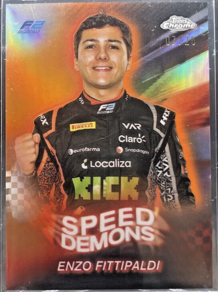2024 Topps Chrome Formula 1 F1 Enzo Fittipaldi Speed Demons Orange 07/25 #SD-23 - Image 1 of 2