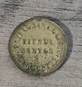 SPANIEN KOLONIE ZENTRAL SAN CLAUDIO TIENDA SANTOS 5¢ TOKEN ZUCKERMÜHLEN 1880er - Bild 1 von 2