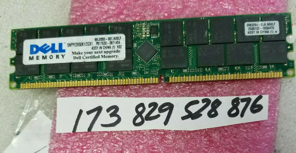 2GB PC2100 DDR-266MHz ECC Registered CL2.5 184-Pin DIMM  RDIMM 128X4 DOUBLE RANK - Image 1 of 1