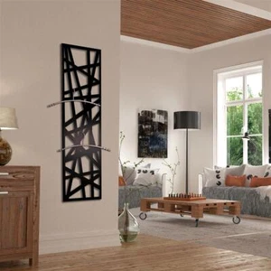 Wandgarderobe, Garderobe, Flurgarderob Design: Stripes 140x40 cm, schwarz - Bild 1 von 5