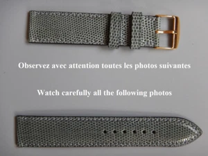 19 Mm Pulsera De Lagarto "Java" Verdadera Gris "Ratón" De Alta Calidad Sastre - Picture 1 of 13