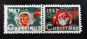 WX 184 MNH Weihnachtssiegel - 4er-Block Briefmarken - 1957 (siehe Beschreibung) - Bild 1 von 2