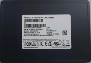 Samsung PM893 480GB 2.5" SATA III (MZ7L3480HCHQ-00W07) TLC SSD - Picture 1 of 3