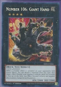 Yugioh Número 106: Mano Gigante Secreto Raro RA04 - Imagen 1 de 1