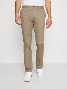 Men's Chino Trousers Tommy Hilfiger Slim Fit Cotton Full Pants - Picture 1 of 14