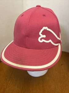 PUMA Ball Cap PINK Fitted Flexfit Size S/M 6 7/8-7 1/4 83% Wool - Picture 1 of 6