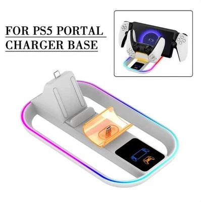 Charging Dock Station with RGB Light For PS5 Portal Controller  Console Charger - Image 1 of 4