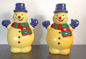 Paar Vintage Schneemann Blasform Deko Figuren. 8" von Christmas Kitsch - Bild 1 von 5