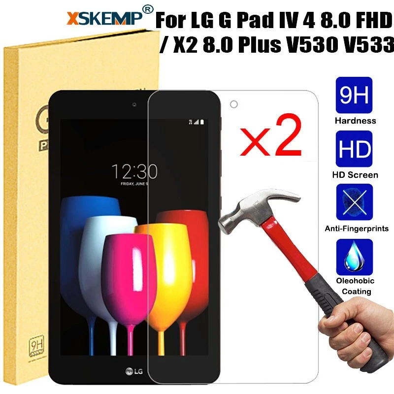 2Pcs LG G Pad IV 4 8.0  G Pad 7.0 8.0 TEMPERED GLASS Screen Protector Protective - Image 1 of 4