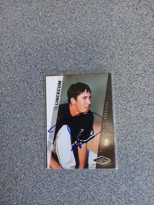 Tim Lincecum Signed In Person 2006 Just Minors Justifiable Minor League Rc A5 - Image 1 of 4