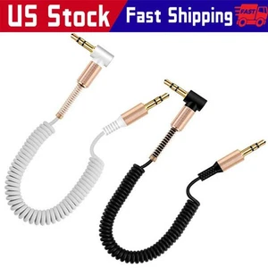 Cavo AUX maschio a maschio da 3,5 mm a forma di L angolo retto jack cuffie audio auto - Foto 1 di 13
