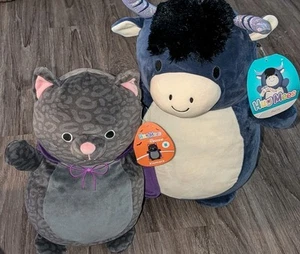 Original Squishmallows Hug Mees Set Of 2 Xiomara Halloween & Perni Cow Plush Toy - Picture 1 of 15