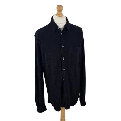 Our Legacy Towelling Shirt Size 48 Black Long Sleeve Terry Cloth Relaxed Fit - Image 1 of 4