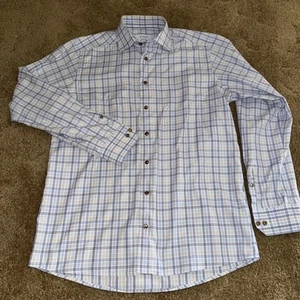 Eton Herren Oberhemd Gr. 39 16,5 blau kariert Knopfleiste modern kariert - Bild 1 von 8