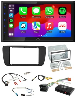 JVC Bluetooth USB Lenkrad 2DIN DAB Autoradio für Seat Ibiza 08-15 schwarz - Bild 1 von 4