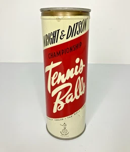 Vintage WRIGHT & DITSON Can Championship Tennis Balls Tin 1950's + 2 BALLS - Picture 1 of 17