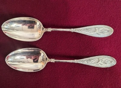 Whiting Mfg. Co. Sterling Silver Aesthetic Japanese Pattern Serving Spoon 8 1/4" - Image 1 of 4