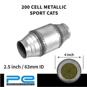 2.5" 63mm Universal Metallic Sports Cat 200 Cell Catalytic Converter Euro 4 PFC - Picture 1 of 12