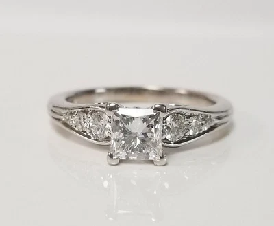 3.25 Ct Princess Cut VVS1 Lab Created Diamond Engagement Ring 14K White Gold FN - Image 1 of 4