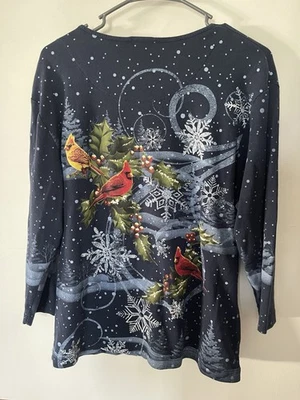 Sudadera Pullover Marca Morning Sun Navidad Cardinal LS Mujer Talla 3X Foto 1 de 4