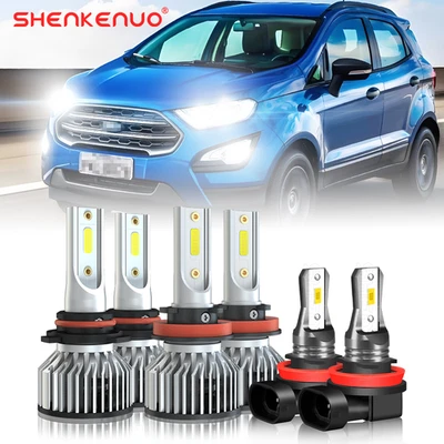 Para Ford EcoSport 2018 2019 2020 Combo 6x Actualización Faro LED y Bombillas Antiniebla Foto 1 de 4