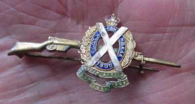 Scottish Horse 1900 Sweetheart Rifle Brooch Queen Victoria Crown - Image 1 of 4