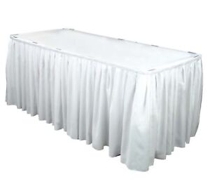 10 Table Skirts 14ft x 29" Banquet 100% Polyester Skirting 3 Colors Made USA  