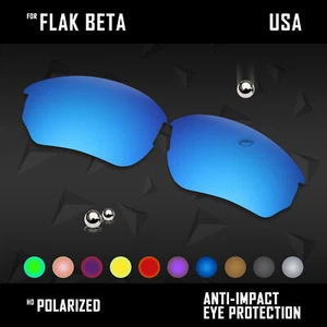 Lentes de repuesto polarizadas antiarañazos para Oakley Flak Beta OO9363 - Imagen 1 de 10