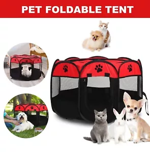 8 Panel Pet Dog Cat Crate Play Pen Bags Kennel Portable Tent Playpen Puppy Cage - Picture 1 of 12