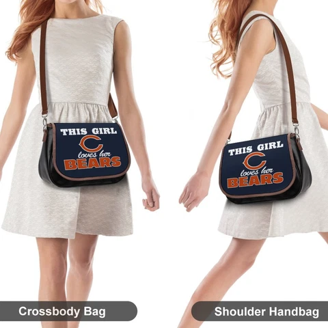 This Girl Loves Her Chicago Bears PU Bags Leather Bag Soft and Waterproof Cover