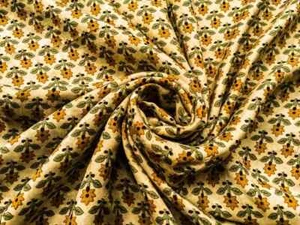 Pure Silk Fabric By The Yard Dress Making Cloth Collage Vintage Material PSF1563 - Picture 1 of 7