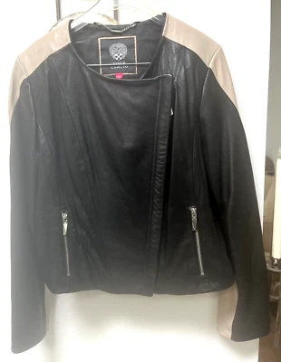 Vince Camuto 皮革夹克,尺寸 L — 第 1/4 张图片