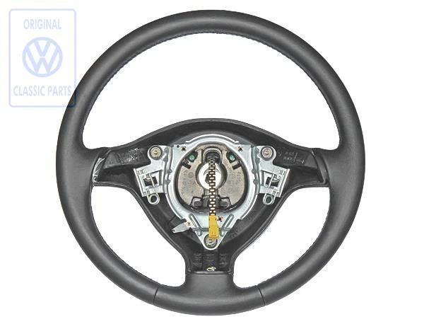 VW Golf MK3 MK4 Covertible Cabrio Leather 3 Spoke Steering Wheel Genuine NOS OEM - Image 1 of 1